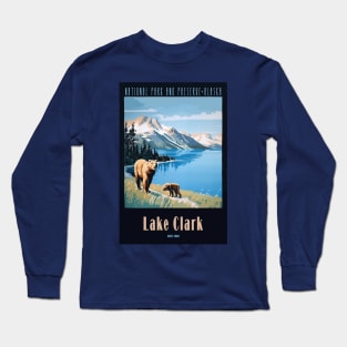 Lake Clark National Park Vintage Travel Poster Long Sleeve T-Shirt